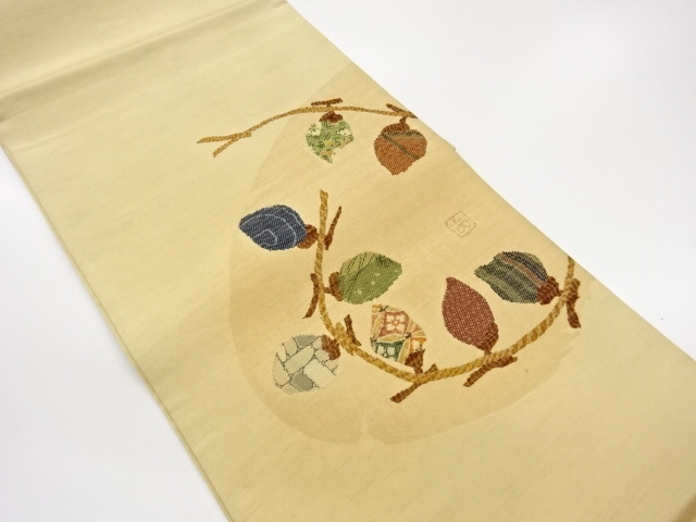 JAPANESE KIMONO / TSUMUGI / WOVEN BRANCHES / ARTIST WORK